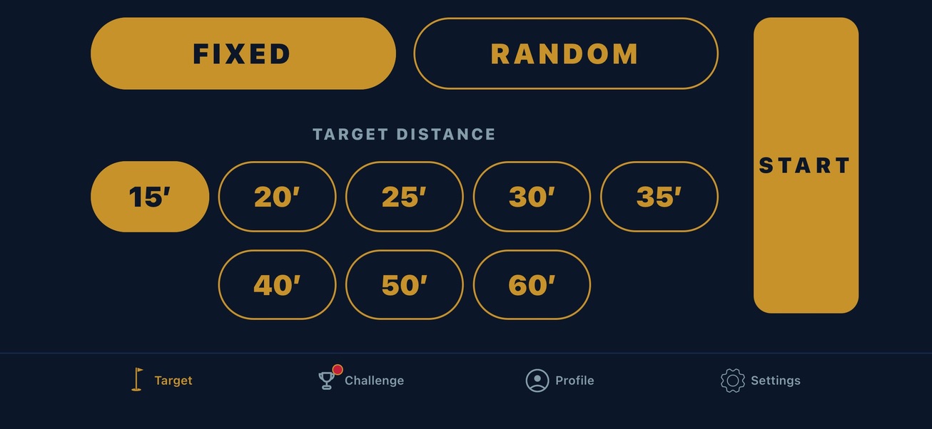 Target setup with fixed and random practice distances